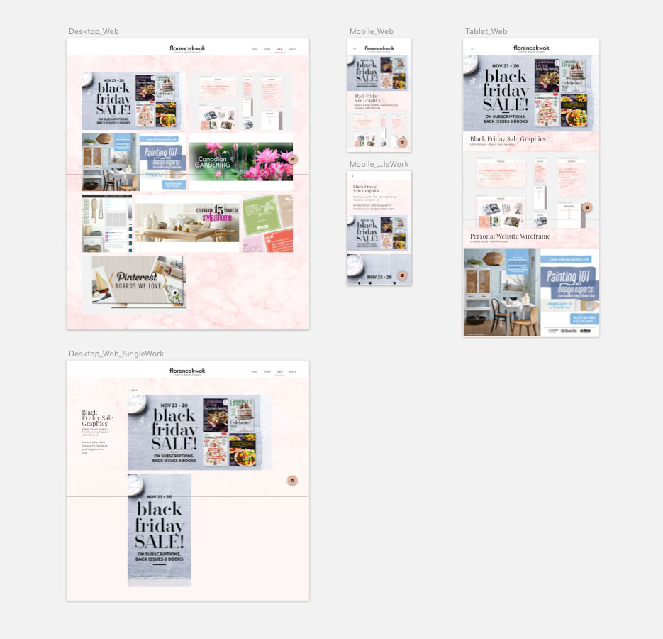 Personal website Sketch UI and UX design